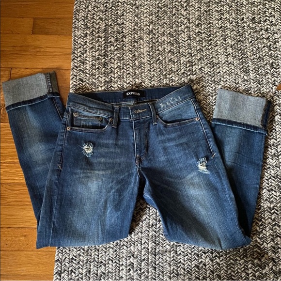 Express Denim - Express Cropped Skinny Mid-Rise Jeans